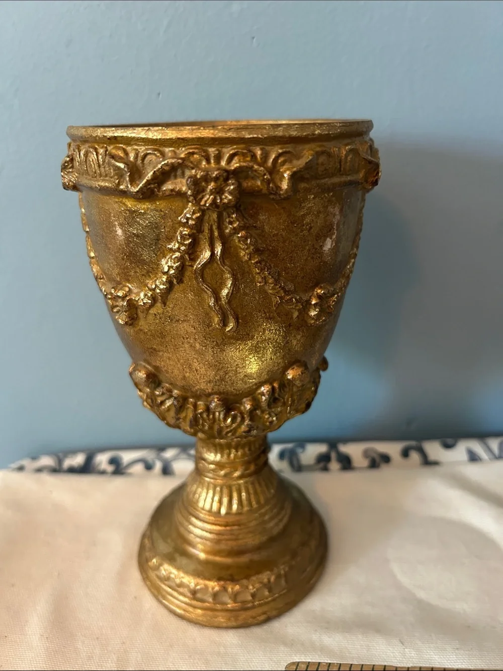 Ornate Gold Decorative Challis Cup Classic Home Accent